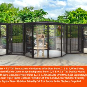 8' Diameter x 72" Tall Large Triple Cat Cage - 1