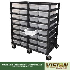 8 Level Hatchling Rack (for Qty. 32, Model V-18, 7 Quart Tubs)
