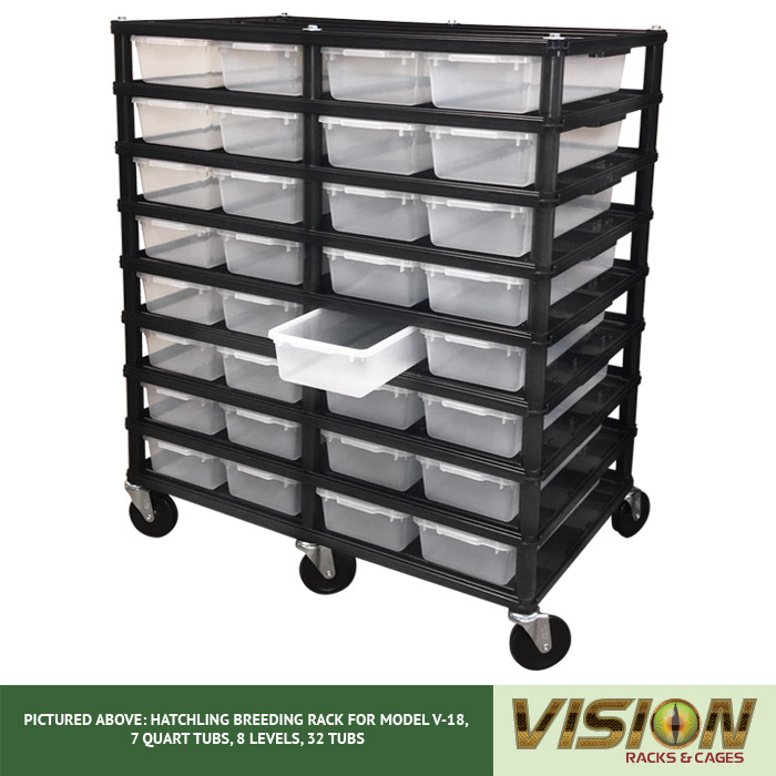 8 Level Hatchling Rack (for Qty. 32, Model V-18, 7 Quart Tubs)