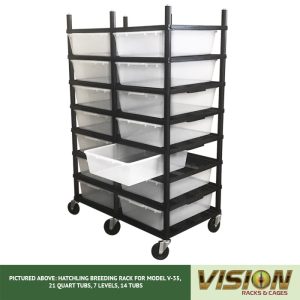 7 Level Breeding Rack (for Qty. 14, Model V-35, 21 Quart Tubs)