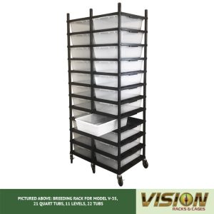 11 Level Breeding Rack (for Qty. 22, Model V-35, 21 Quart Tubs)