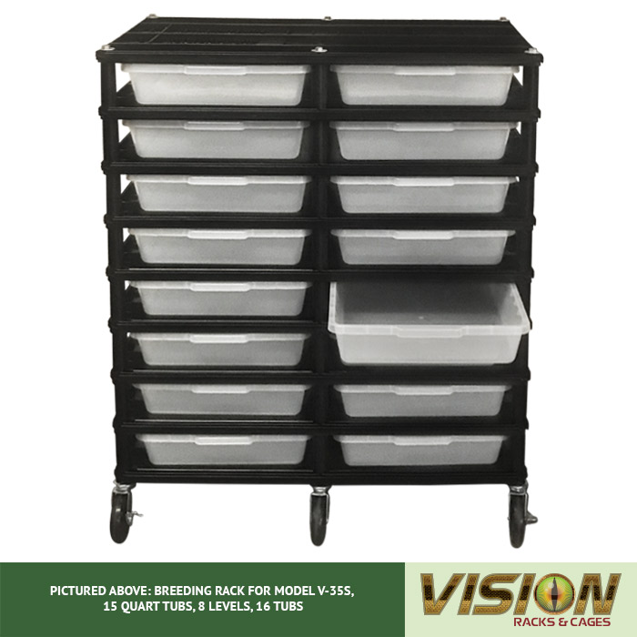 8 Level Breeding Rack (for Qty. 16, Model V-35s, 15 Quart Tubs)