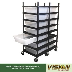 7 Level Breeding Rack (for Qty. 7, Model V-70, 44 Quart Tubs)