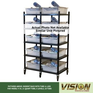 4 Level Rodent Breeding Rack (for Qty. 8, Model V-35, 21 Quart Tubs)