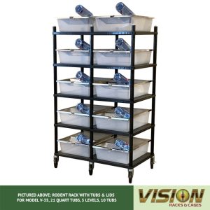 5 Level Rodent Breeding Rack (for Qty. 10, Model V-35, 21 Quart Tubs)