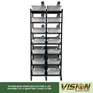 7 Level Rodent Breeding Rack (for Qty. 14, Model V-35, 21 Quart Tubs)