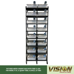 8 Level Rodent Breeding Rack (for Qty. 16, Model V-35, 21 Quart Tubs)