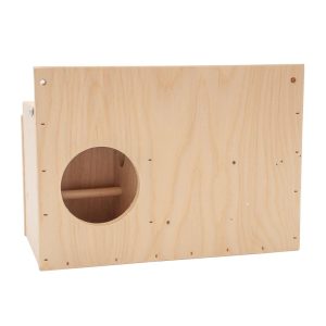 front of a bird house breeder box