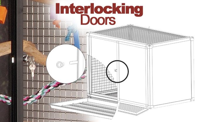 hybrid interlocking bird cage doors