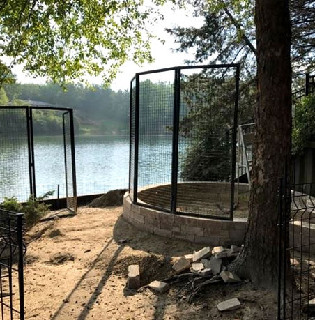 half-built outdoor enclosure